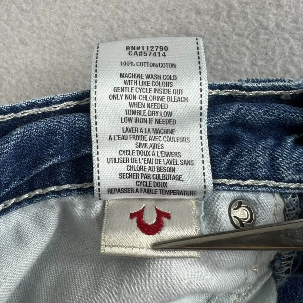 True Religion Jeans Men's Size 31 Geno Super T Straight Ombre Frayed Button Fly - Picture 11 of 16